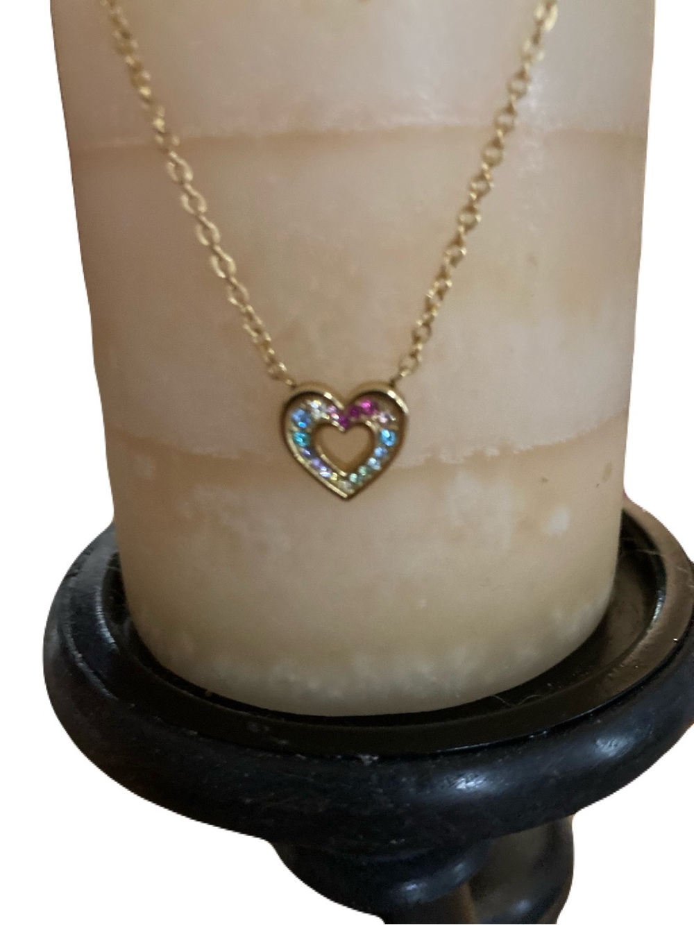 Brighton Enchanting Heart Gold-Tone Necklace Crystal Dusted Heart NWOT